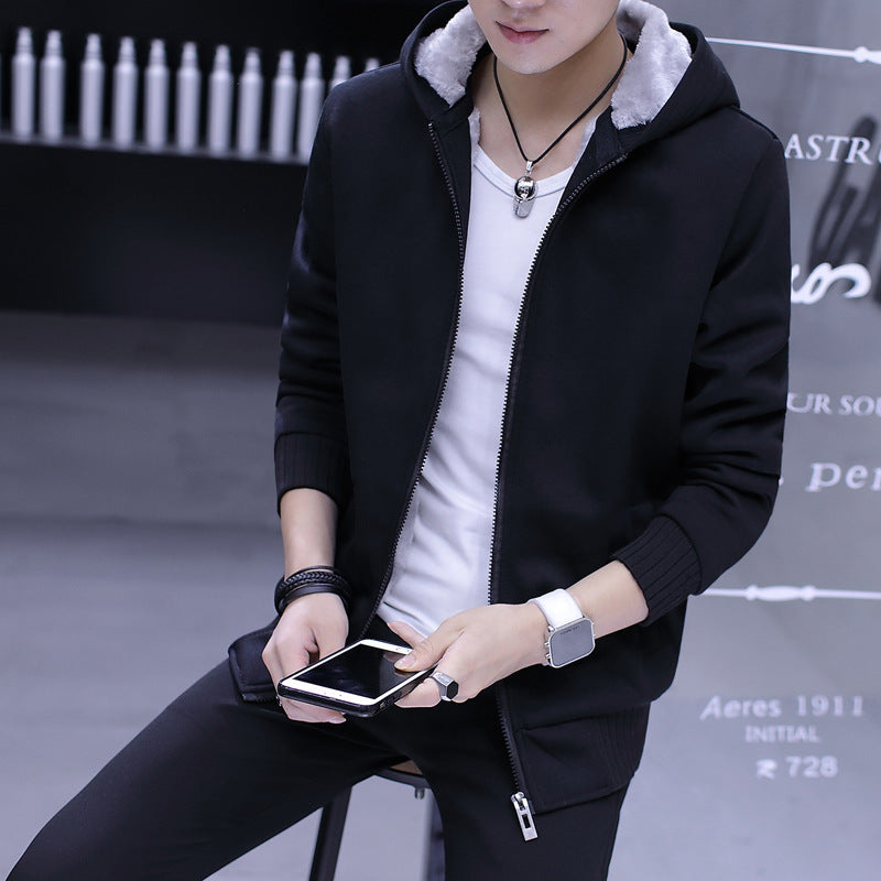 Velvet blank sweater solid color coat