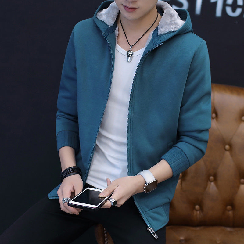 Velvet blank sweater solid color coat