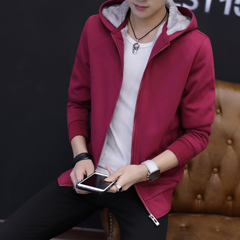 Velvet blank sweater solid color coat